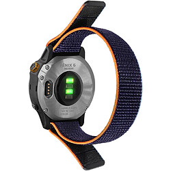 Bracelet en nylon fermeture à boucle ajustable 22mm, bleu marine pour votre Garmin Fenix 6/Samsung Galaxy Watch 3 45mm/Watch 46mm