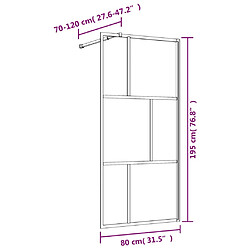 Maison Chic Paroi de douche | Écran de douche | Cloison de douche avec verre ESG transparent doré 80x195 cm -GKD89879 pas cher