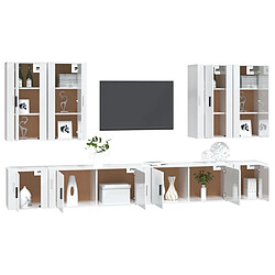 Avis Maison Chic Ensemble de meubles TV 8 pcs pour salon - Blanc brillant Bois d'ingénierie -MN25107