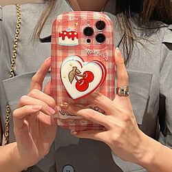 Avis GUPBOO Étui pour iPhone13ProMax Plaid Cherry Love Cake Girl Support de coque de téléphone