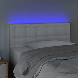 Avis Maison Chic Tête de lit scandinave à LED,meuble de chambre Blanc 100x5x78/88 cm Similicuir -MN97007