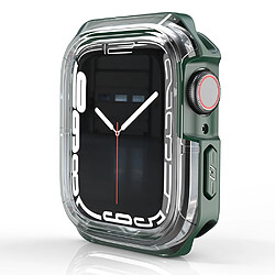 Coque en TPU bicolore, transparent/vert pour votre Apple Watch Series 7 41mm