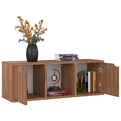 Maison Chic Meuble TV scandinave - Banc TV pour salon Chêne marron 88,5x27,5x30,5 cm Aggloméré -MN26053 pas cher