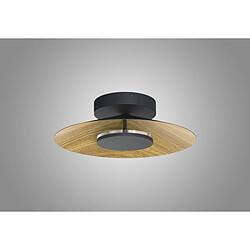 Inspired Plafonnier Rond 40cm, LED 20W, 3000K, 1400lm, Bois/Noir, Garantie 3 ans