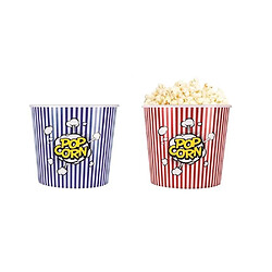 Ac-Deco Pots à popcorn 3,5L - Lot de 2 - Rouge et bleu