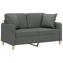 Avis Maison Chic Canapé 2 places avec oreillers,Sofa de Salon,Canapé droit gris foncé 120 cm tissu -GKD389427