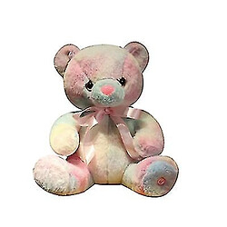 Universal Arc-en-ciel luisant ours peluche poupée ours coussin cadeau 28 cm