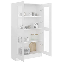 Avis vidaXL Armoire à vitrine Blanc 82,5x30,5x150 cm Bois d'ingénierie