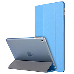 Etui en PU soie avec support tri-pliure bleu clair pour votre Apple iPad 10.2 (2019)