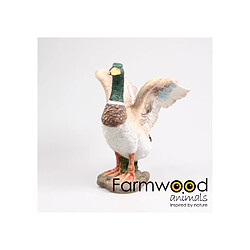 Farmwood Animals Canard colvert en résine Ailes ouvertes.