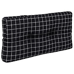 Avis vidaXL Coussins de palette lot de 2 motif à carreaux noir tissu