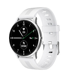 Chrono Montre Connectée Ultra mince écran tactile complet Fitness Tracker fréquence cardiaque pression artérielle moniteur d'oxygène Bluetooth Smartwatches pour Android iOS(blanc)