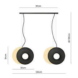 Avis EPIKASA Suspension Soho, Noir, Acier, 126x120x5 cm