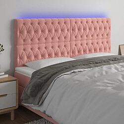 Maison Chic Tête de lit scandinave à LED,meuble de chambre Rose 200x7x118/128 cm Velours -MN85709