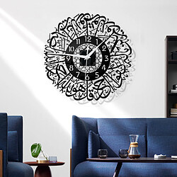 Horloge Murale Silencieuse à Quartz Islamique Acrylique Musulman Eid Ramadan Noir pas cher