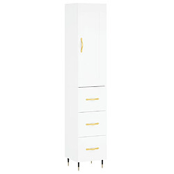 vidaXL Buffet haut Blanc 34,5x34x180 cm Bois d'ingénierie