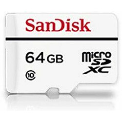 Mgm Carte Mémoire microSDXC avec adaptateur SD SanDisk Haute Endurance pour surveillance vidéo en Full HD jusquà 10.000 heures - 64 Go Classe 10 (SDSDQQ-064G-G46A)