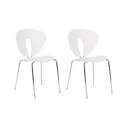 Beliani Chaise de salle à manger Set de 2 Blanc TRACY 