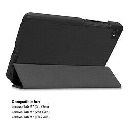 Enkay Etui en PU antichoc, avec support à trois volets bleu foncé pour votre Lenovo Tab M7/M7 (2nd Gen)/M7 (3rd Gen)