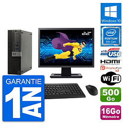 PC Dell 5040 SFF Ecran 22" G4400 RAM 16Go Disque Dur 500Go HDMI Windows 10 Wifi - Occasion