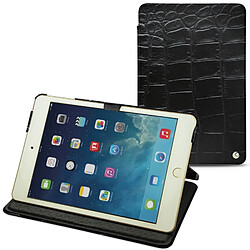 Housse cuir Apple iPad mini 5 - Rabat horizontal - Crocodile nero ( Noir / Black) - NOREVE