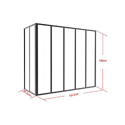 Avis Vente-Unique Verrière d'angle atelier en aluminium thermolaqué - L150 x L60 x H130 cm - Noir - BAYVIEW