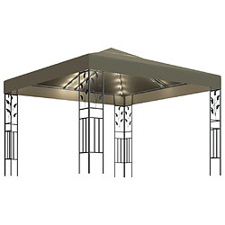 Maison Chic Tonnelle | Pergola avec guirlande lumineuse à LED 3x3 m Taupe -GKD81332