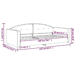 vidaXL Lit de repos sans matelas vert foncé 90x200 cm velours pas cher