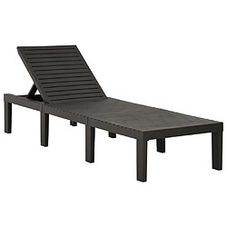 Maison Chic Chaise longue avec coussin | Bain de soleil Relax | Transat Plastique Anthracite -GKD56372