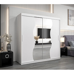 Abiks Meble Armoire MADRYT À Portes Coulissantes 200/200/62 2 Portes (Blanc/Blanc)