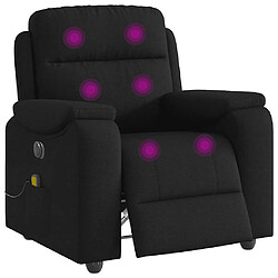 vidaXL Fauteuil de massage inclinable électrique Noir Tissu