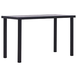 vidaXL Table de salle à manger Noir et gris béton 120x60x75 cm MDF 