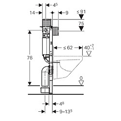 Avis Geberit - Bâti-support Duofix pour WC suspendu 82 cm avec réservoir à encastrer Omega 12 cm - 111.003.00.1