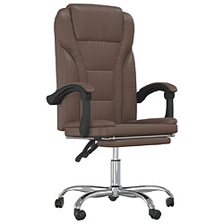 vidaXL Fauteuil inclinable de bureau Marron Similicuir