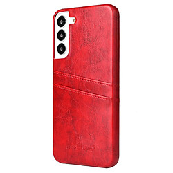 Coque en TPU + PU avec porte-cartes rouge pour Samsung Galaxy S22 Plus 5G