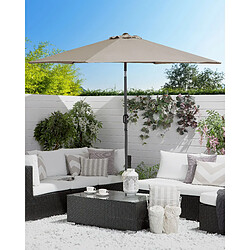 Beliani Parasol de jardin en aluminium avec toile beige taupe d 270 cm VARESE