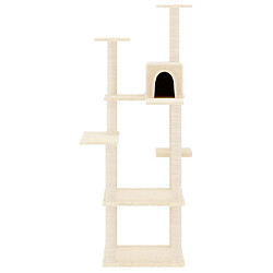 Helloshop26 Arbre à chat meuble tour grimper jouet grattage grattoir escalade plateforme avec griffoirs en sisal 153 cm crème 02_0022484