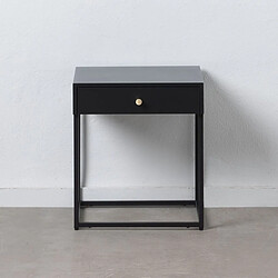 BigBuy Home Table de Nuit Noir Acier 43 x 41 x 50 cm