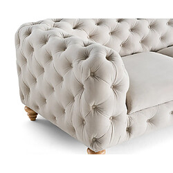 Acheter Lisa Design Walter - canapé 2 places chesterfield en velours - pieds bois