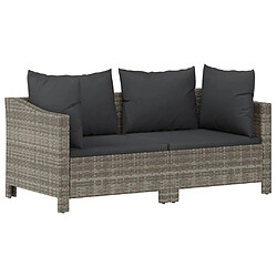 Maison Chic Salon de jardin 2 pcs avec coussins - Table et chaises d'extérieur - Mobilier/Meubles de jardin Moderne Gris Résine tressée -MN82489