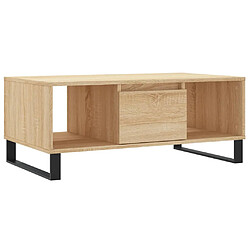 vidaXL Table basse Chêne sonoma 90x50x36,5 cm Bois d'ingénierie