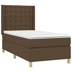 Acheter Sommier à lattes et matelas LED,Cadre à lattes de lit pour Adulte Marron foncé 90x190cm Tissu -MN46029