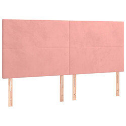 Maison Chic Lot de 4 Têtes de lit design pour chambre - Décoration de lit Rose 100x5x78/88 cm Velours -MN51461