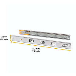 Acheter Emuca Paire de coulisses à billes pour tiroirs à sortie totale avec fermeture amortie 450 mm