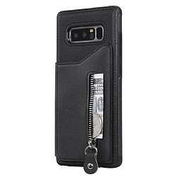 Wewoo Housse Coque Pour Galaxy Note 8 étui de protection antichoc à double boucle de couleur unie solide noir