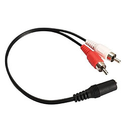 Avis 3,5 mm Audio Jack Femelle vers 2 Mâle RCA Câble Adaptateur