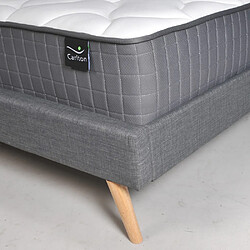 Acheter Le Quai Des Affaires Lit FJORD 160x200 tissu + 1 sommier + 1 matelas CARLTON / Gris Foncé