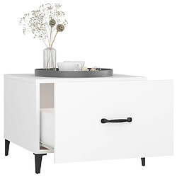 Maison Chic Ensemble de 2 tables basses avec pieds en métal,Table Console pour salon Blanc 50x50x40 cm -MN18888 pas cher