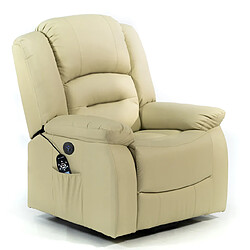 Eco-De ECODE® Fauteuil de massage releveur, inclinaison électrique de 160º, fonction chauffage, programmes automatiques, vibro-ondulation, A++ Beige