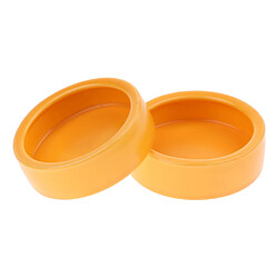 2pieces reptiles mangeoire en céramique bol alimentaire anti-évacuation plat pour lézard gecko orange rond m